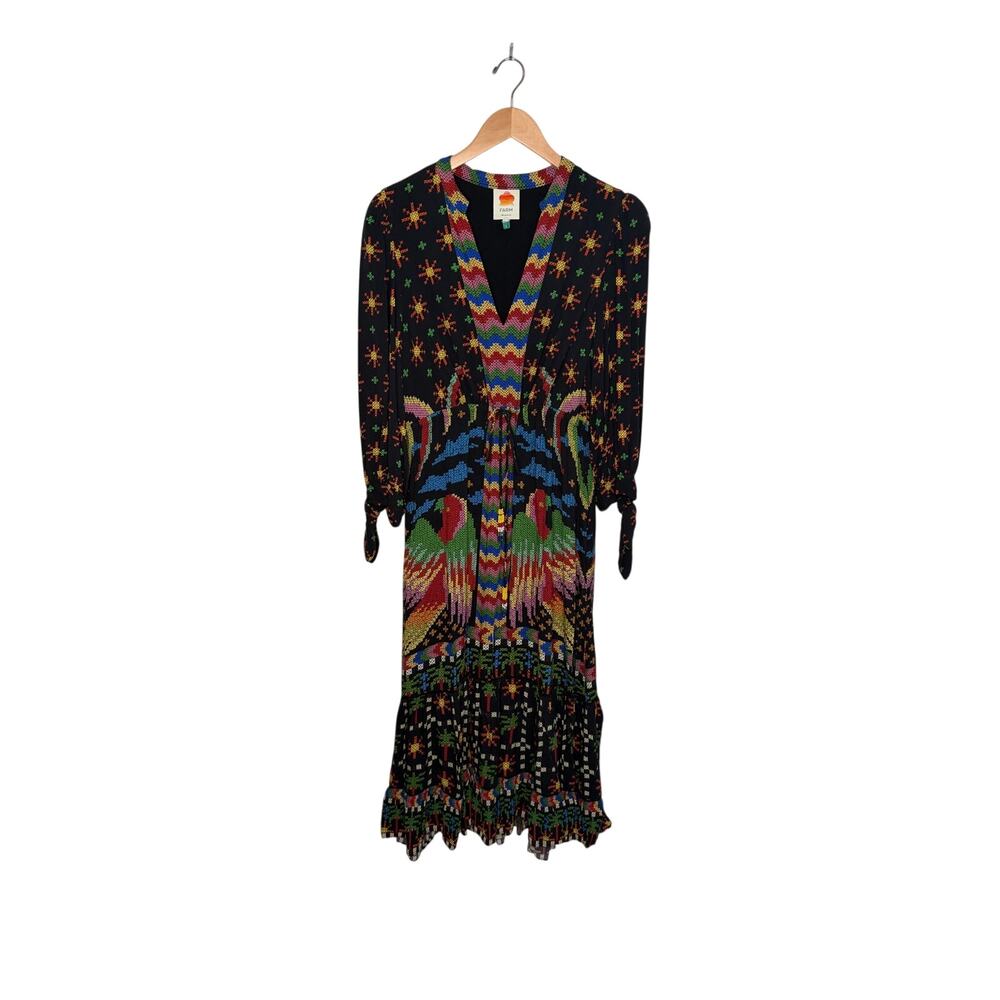 Anthropologie Farm Rio Macaw night maxi dress size large - Picture 2 of 5